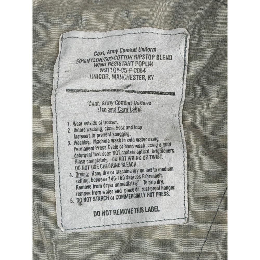 UNICOR Army Combat Uniform ACU Coat Digital Camo UCP Ripstop Large Long Jacket - Picture 7 of 8